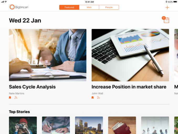 Bigtincan Hub Interface