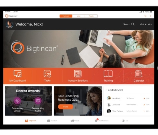 Customized homepage to fit visual brand.