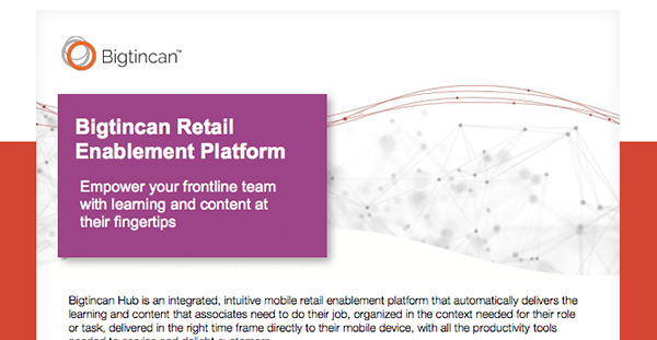 Bigtincan Retail Enablement overview